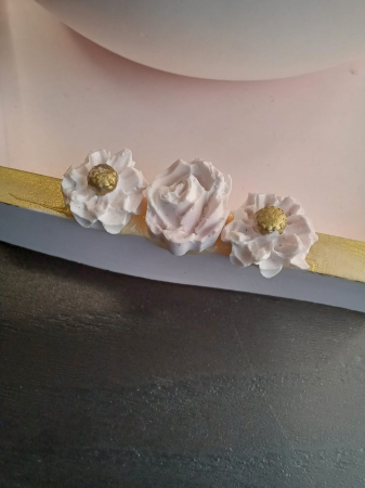 Set decorativ - farfurie cu flori aurii [3]