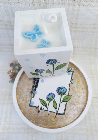 Seturi decorative - Set decorativ - trandafiri albastri.