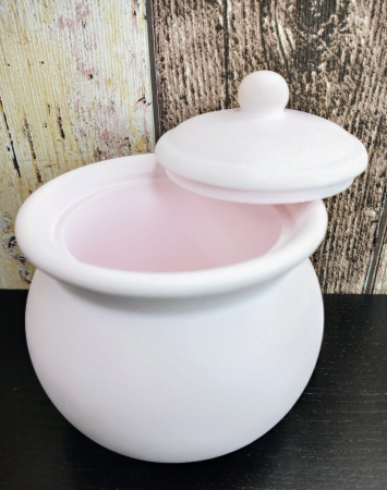 Ceramica handmade waterproof - Recipient rotund din ceramica cu capac - handmade