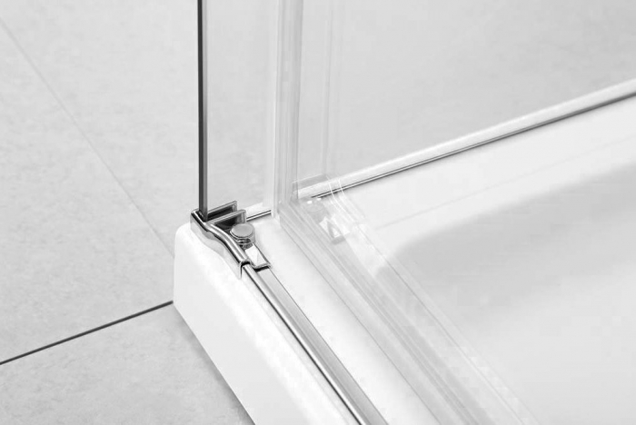 Cabină de duș culisantă  de colț mărime 100x80 cm culoare crom lucios sticlă securizată de 6 mm model Marten Chrome [8]