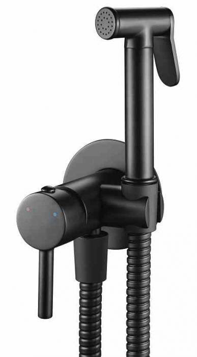 Baterie bideu culoare neagră înălțime 11 cm material alamă model Loop Black [2]