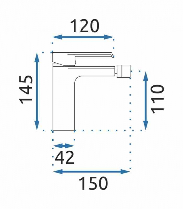 Baterie bideu culoare negru mat înălțime 14 cm material alamă model Hass Black [4]