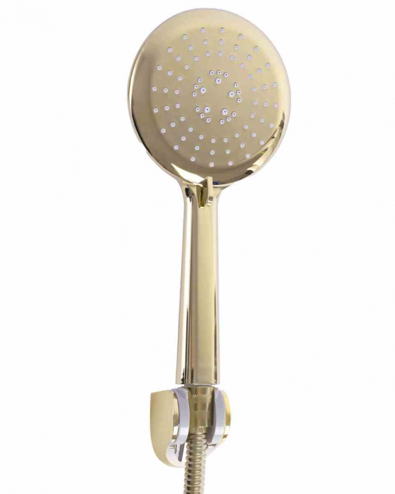 Baterie de duș culoare auriu înălțime 9.5 cm material alamă/ABS model Bloom Black/Gold [4]