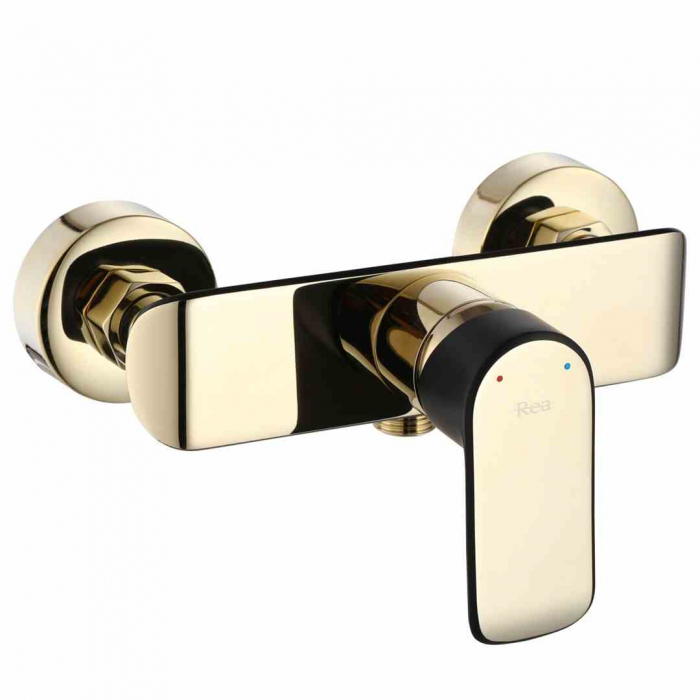 Baterie de duș culoare auriu înălțime 9.5 cm material alamă/ABS model Bloom Black/Gold [2]