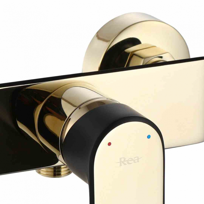 Baterie de duș culoare auriu înălțime 9.5 cm material alamă/ABS model Bloom Black/Gold [3]