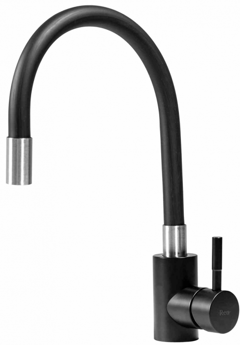 Baterie bucătărie culoare neagră înălțime 53 cm material alamă model Clever Black Silver [3]