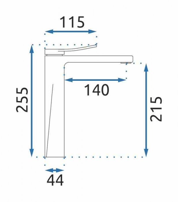 Baterie chiuvetă culoare auriu periat înălțime 25.5 cm material alamă model Soul Gold/Black High [4]