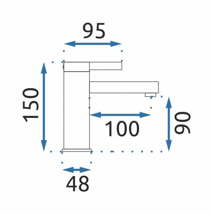 Baterie lavoar culoare albă înălțime 15 cm material alamă model Polo Chrome/White Low [4]