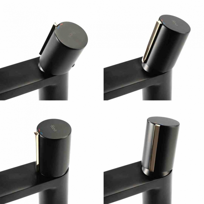 Baterie lavoar culoare negru mat înălțime 18 cm material alamă model Black Gold Low [6]