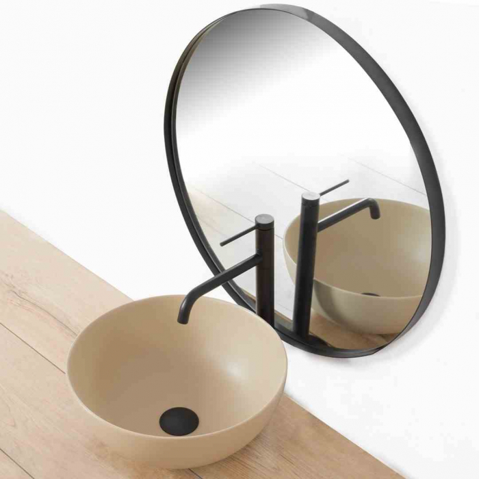 Baterie lavoar culoare neagră înălțime 34 cm material alamă model Lugano Slim Black [4]
