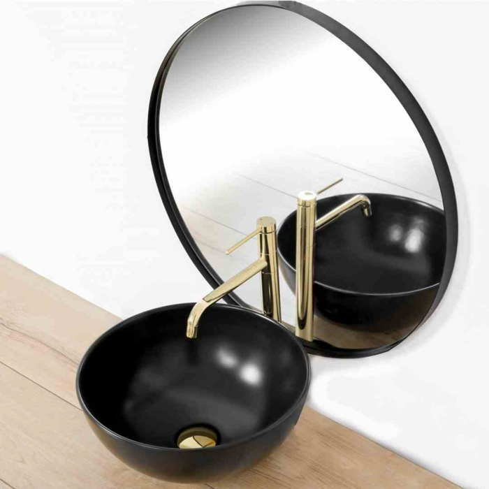 Baterie chiuvetă culoare auriu înălțime 34 cm material alamă model Lugano Slim Gold [4]