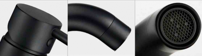 Baterie lavoar culoare neagră înălțime 16.5 cm material alamă model Lungo Black Low [4]