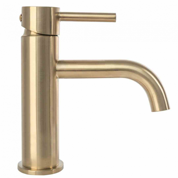 Baterie chiuvetă culoare auriu periat înălțime 16.5 cm material alamă model Lungo Gold Brushed Low [2]