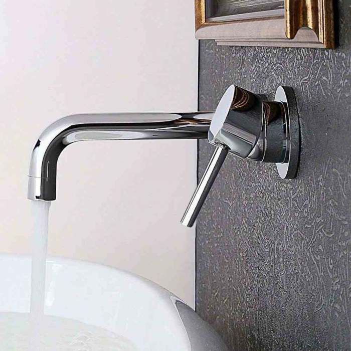 Baterie lavoar culoare crom înălțime 11 cm material alamă model Lungo Chrome [3]