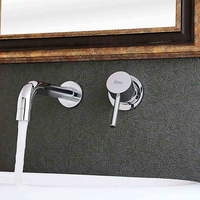 Baterie lavoar culoare crom înălțime 11 cm material alamă model Lungo Chrome [4]