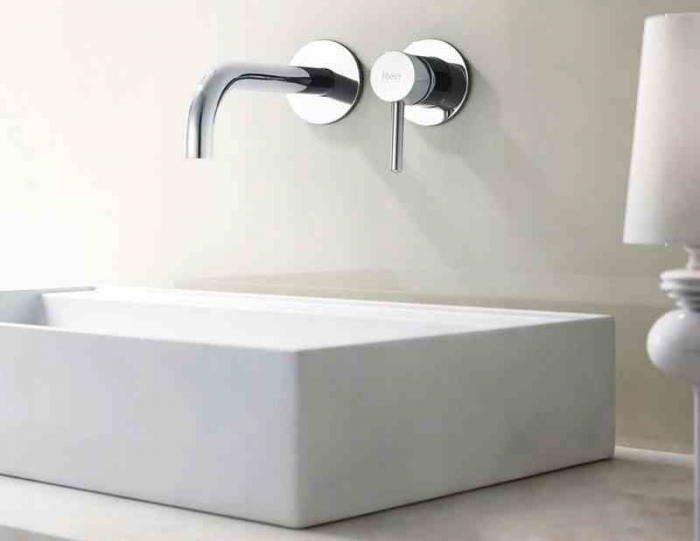 Baterie lavoar culoare crom înălțime 11 cm material alamă model Lungo Chrome [5]