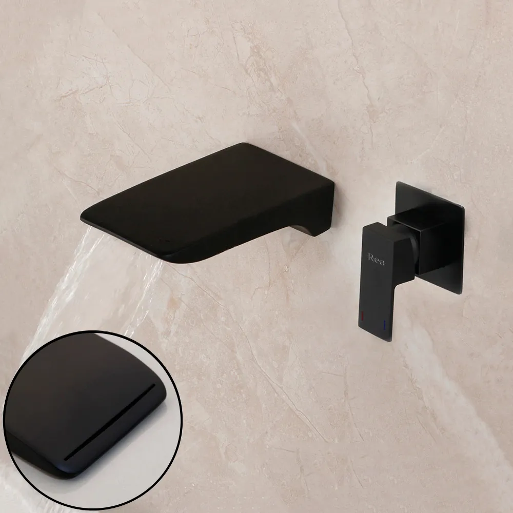 Baterie chiuvetă culoare neagră înălțime 10 cm material alamă model Mason Black [3]