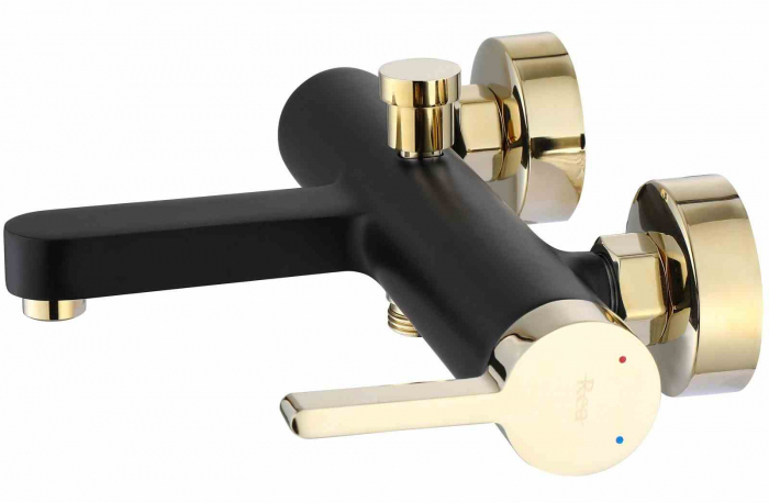 Baterie cadă culoare negru mat înălțime 8.5 cm material alamă model Polo Black Gold [5]