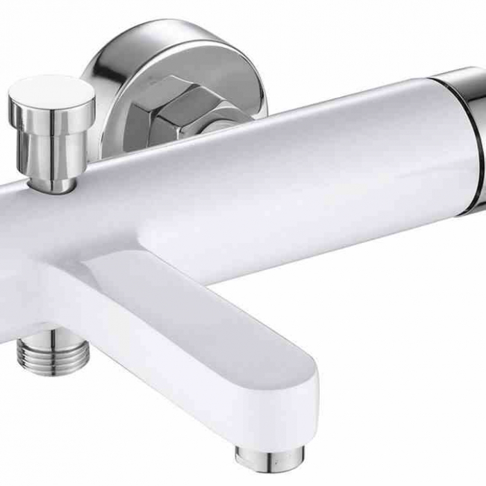 Baterie cadă culoare albă înălțime 8.5 cm material alamă model Polo Chrome/White [3]