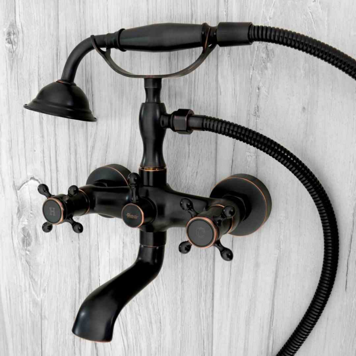 Baterie cadă culoare neagră înălțime 26.5 cm material alamă model Retro Old Black [4]