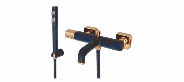 Baterie cadă culoare negru mat înălțime 6 cm material alamă model Salto Black Gold [2]