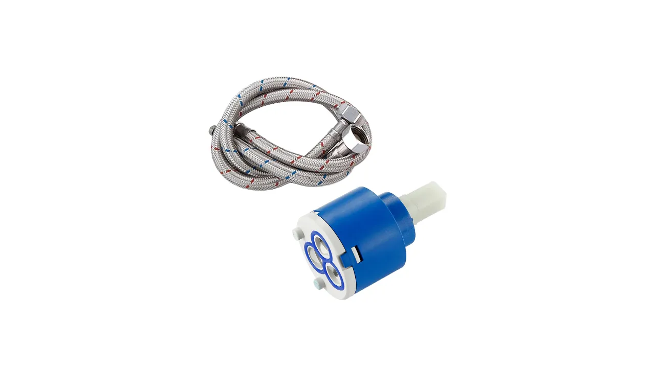 Baterie bideu culoare albă înălțime 16 cm material alamă model Bloom White/Gold [4]