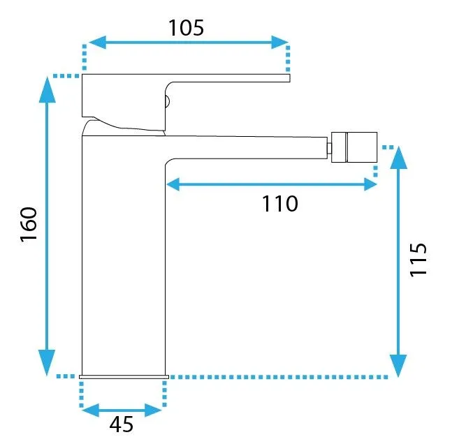 Baterie bideu culoare auriu înălțime 16 cm material alamă model Argus Gold [5]