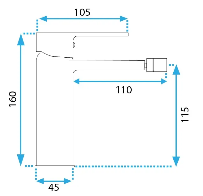 Baterie bideu culoare auriu periat înălțime 16 cm material alamă model Argus Brushed Gold [6]