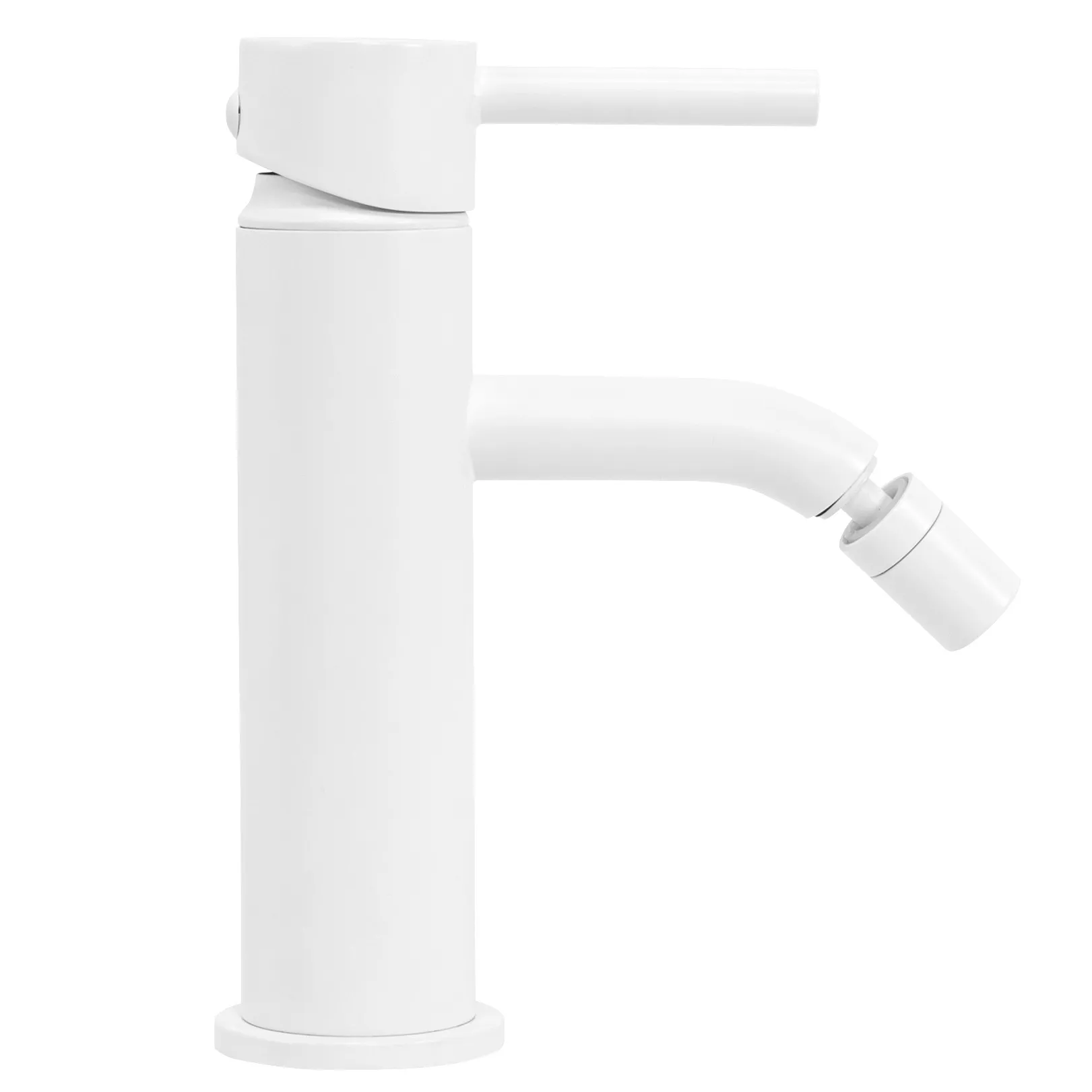 Baterie bideu culoare albă înălțime 17 cm material alamă model Lungo White Matt [2]