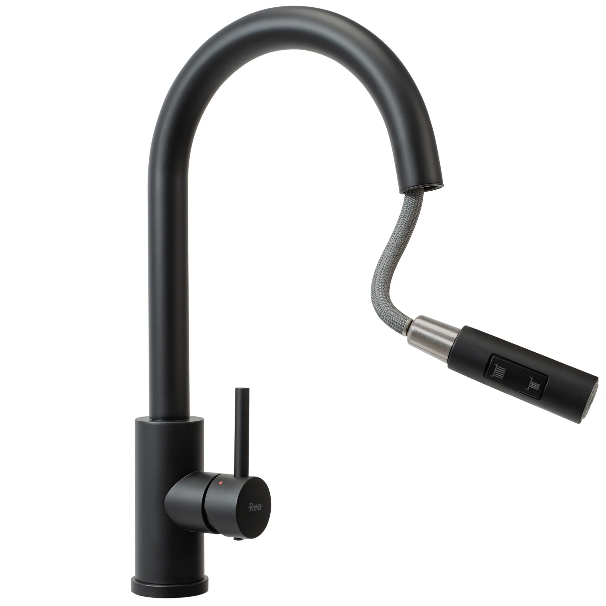 Baterie bucătărie culoare negru mat înălțime 39 cm material alamă model Fresh Black Mat [5]
