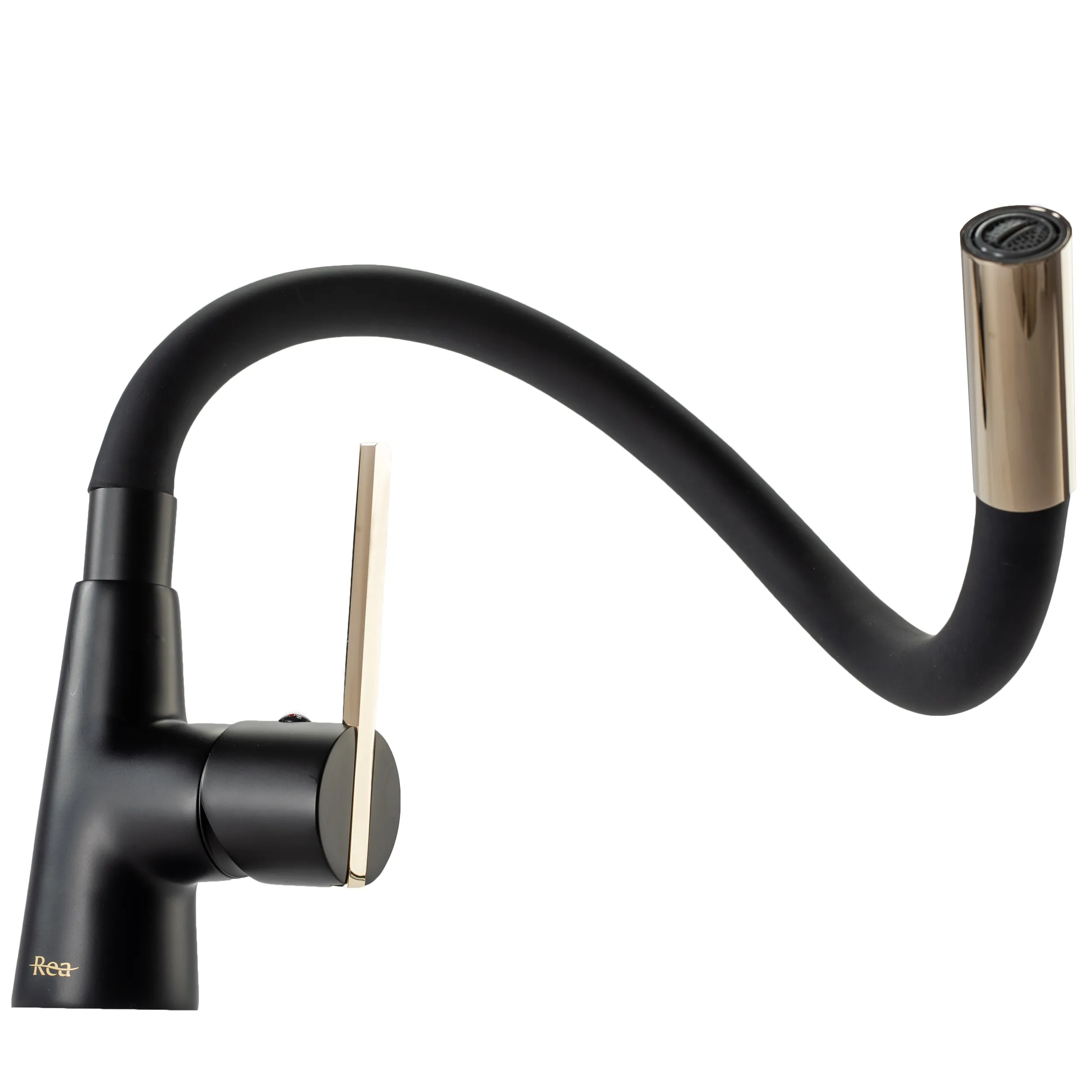 Baterie bucătărie culoare neagră înălțime 63 cm material alamă model Icon Black Gold [4]