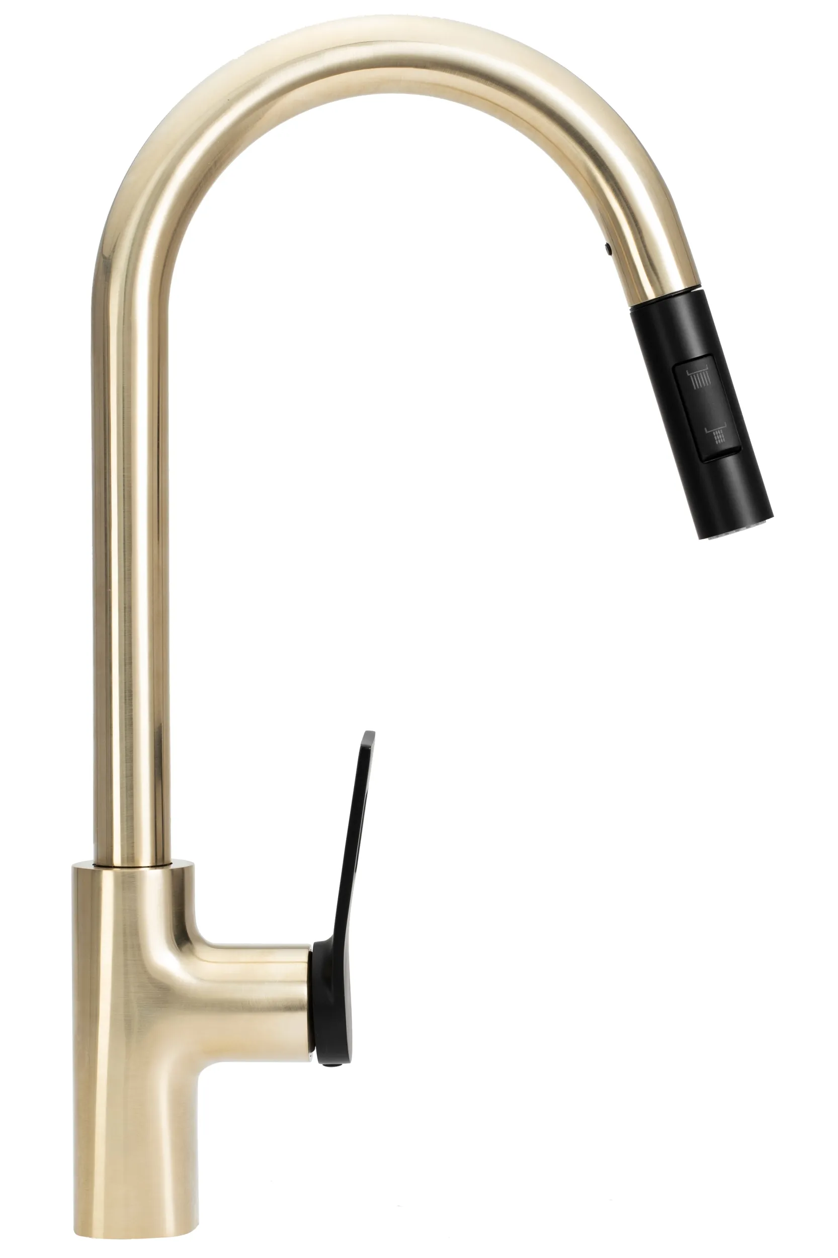 Baterie bucătărie culoare auriu periat înălțime 43 cm material alamă model Soul Brushed Gold/Black [3]