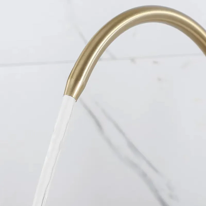 Baterie bucătărie culoare auriu periat înălțime 37 cm material alamă model Eco Fresh Brush Gold [4]