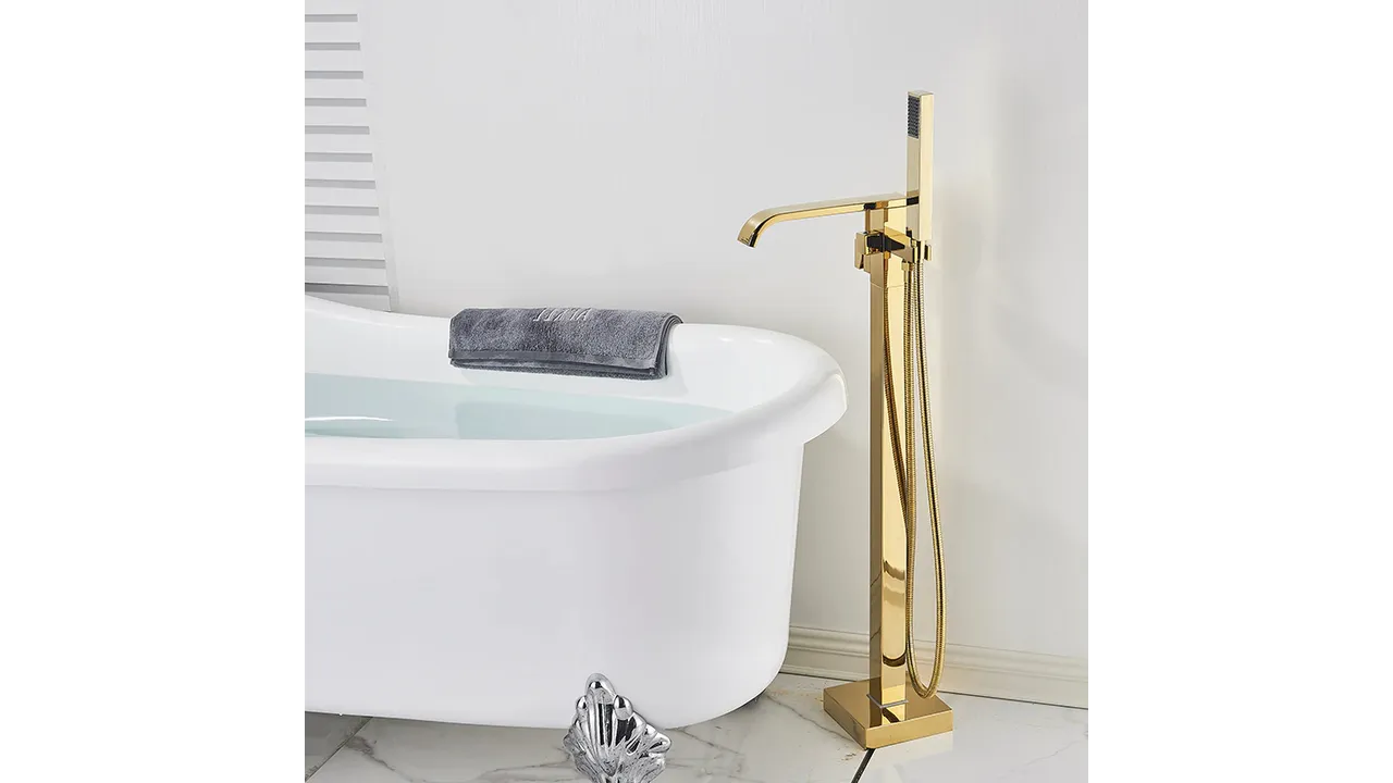Baterie cadă de podea culoare aurie înălțime 112 cm material alamă model Carat Gold [3]