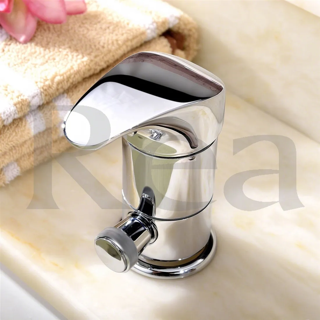 Baterie cadă tip cascadă culoare crom înălțime 24 cm material alamă model Riven Chrome [4]