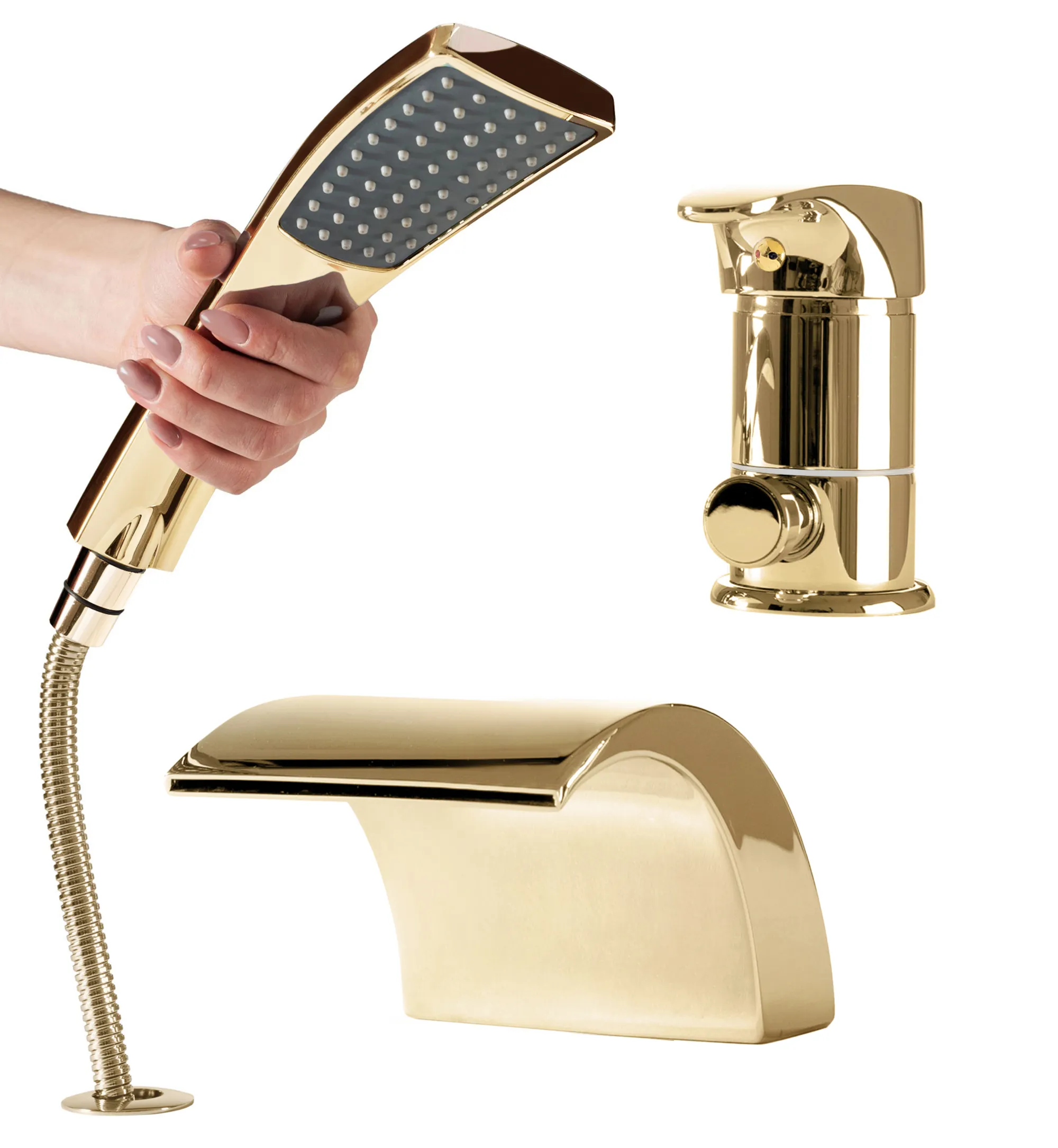 Baterie cadă tip cascadă culoare aurie înălțime 24 cm material alamă model Riven Gold [4]