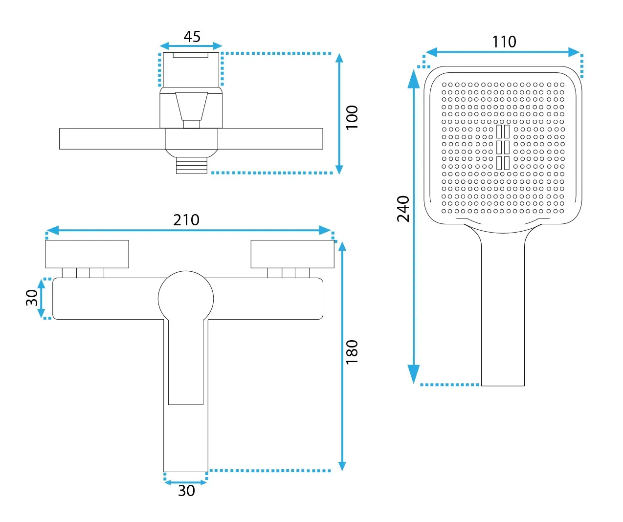 Baterie cadă culoare auriu înălțime 10 cm material alamă/ABS model Argus Gold [4]