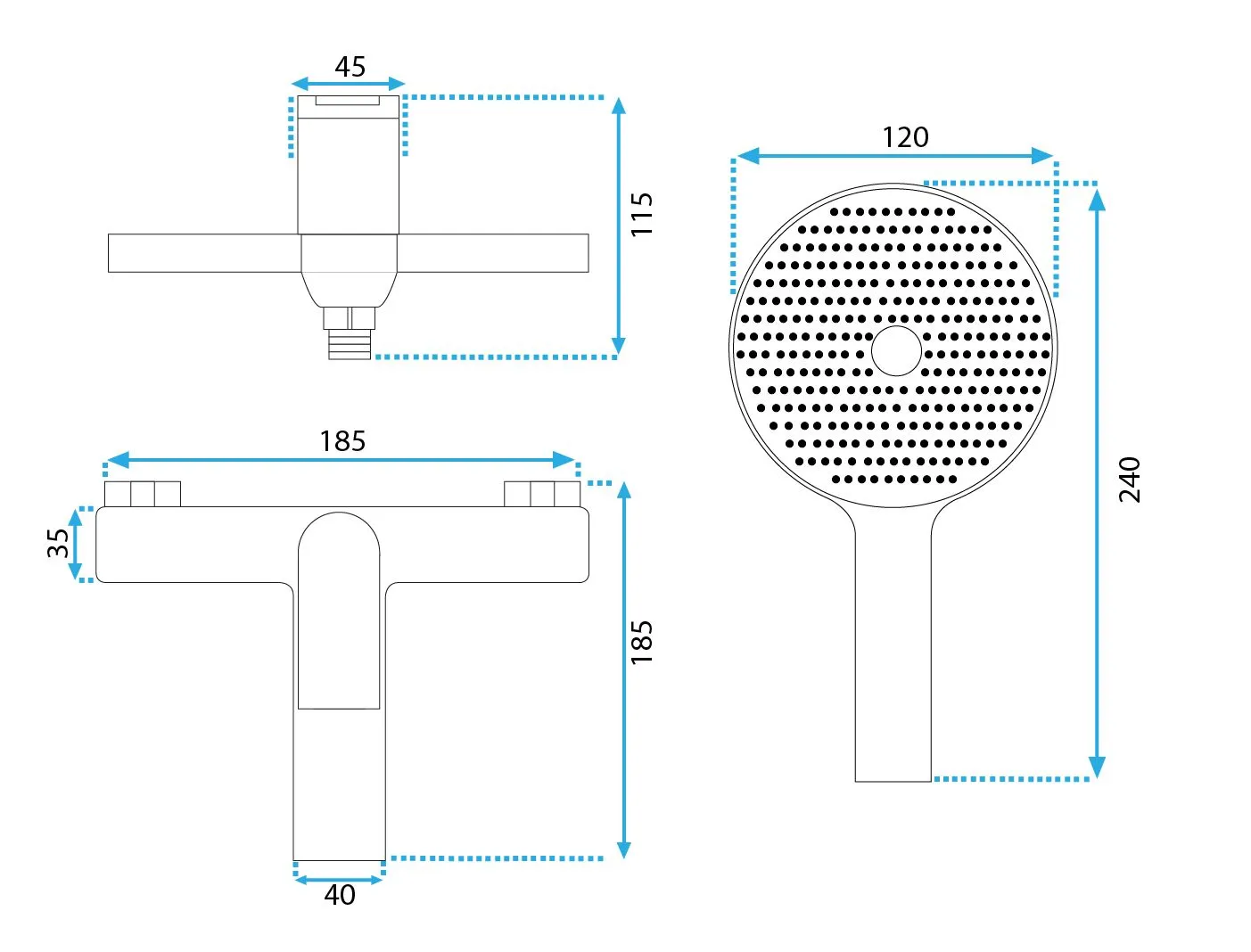 Baterie cadă culoare cupru periat model Avalon Copper Brushed [5]