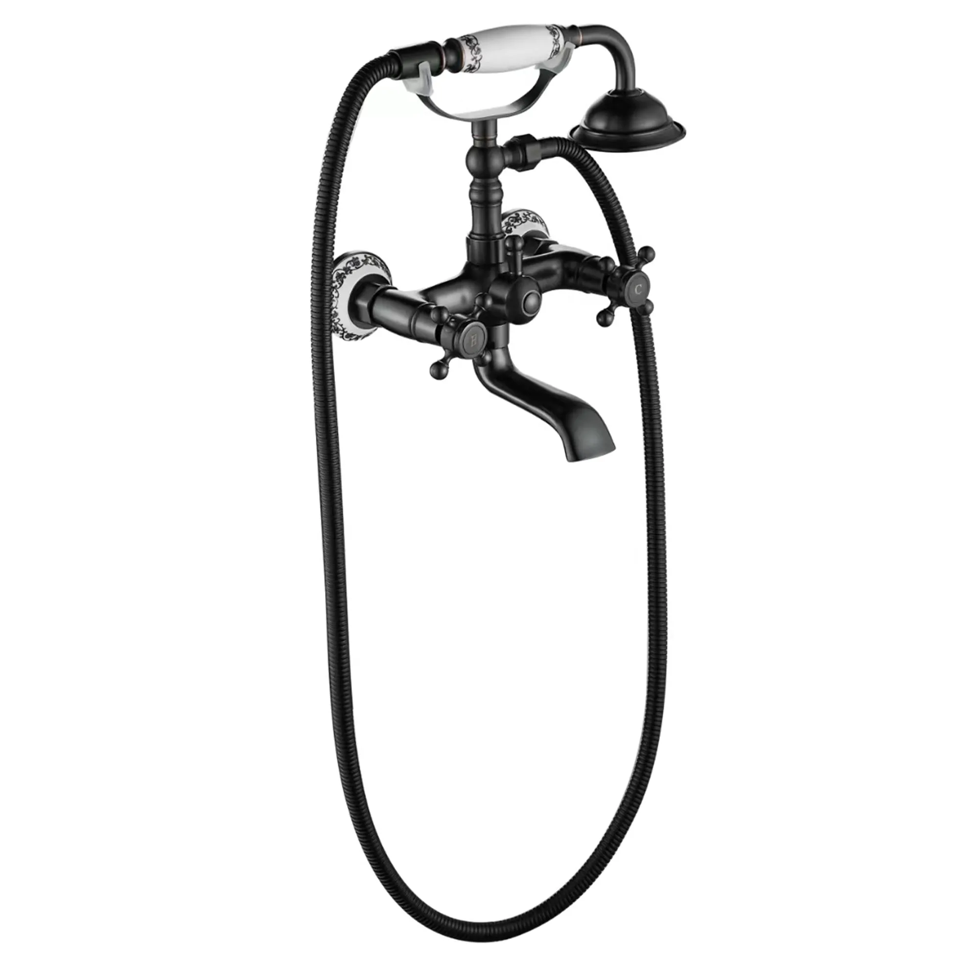 Baterie cadă culoare negru mat înălțime 24 cm material alamă model Rustico Old Black [4]