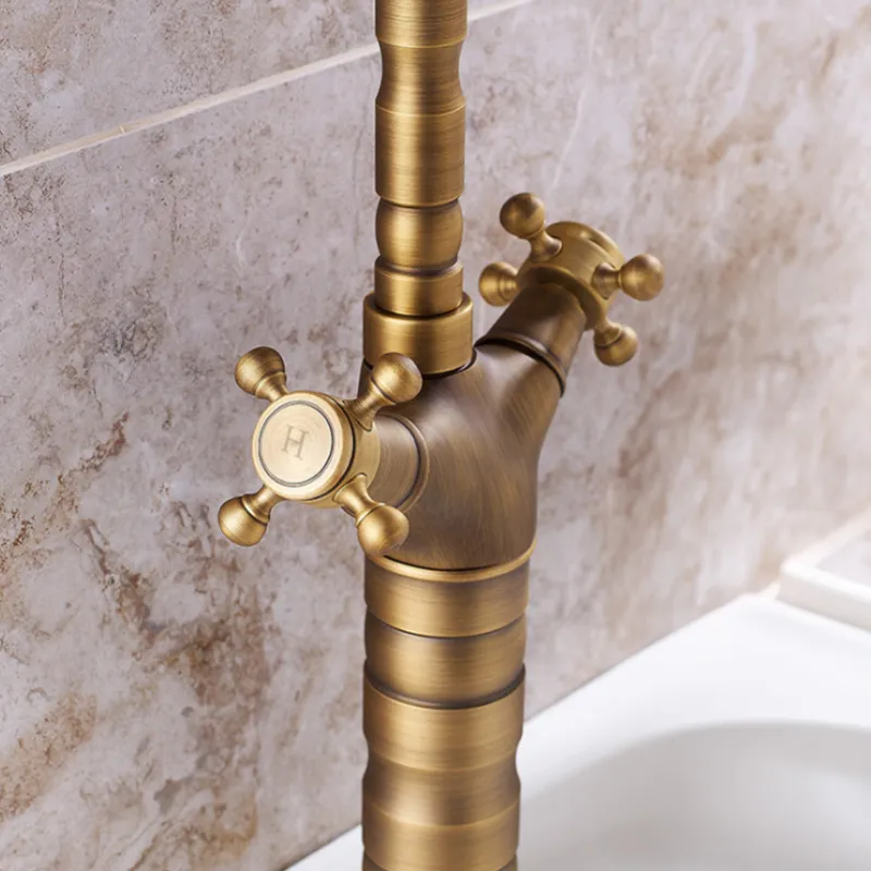 Baterie chiuvetă culoare auriu antic înălțime 40 cm material alamă model Rustico Antique Gold High [5]