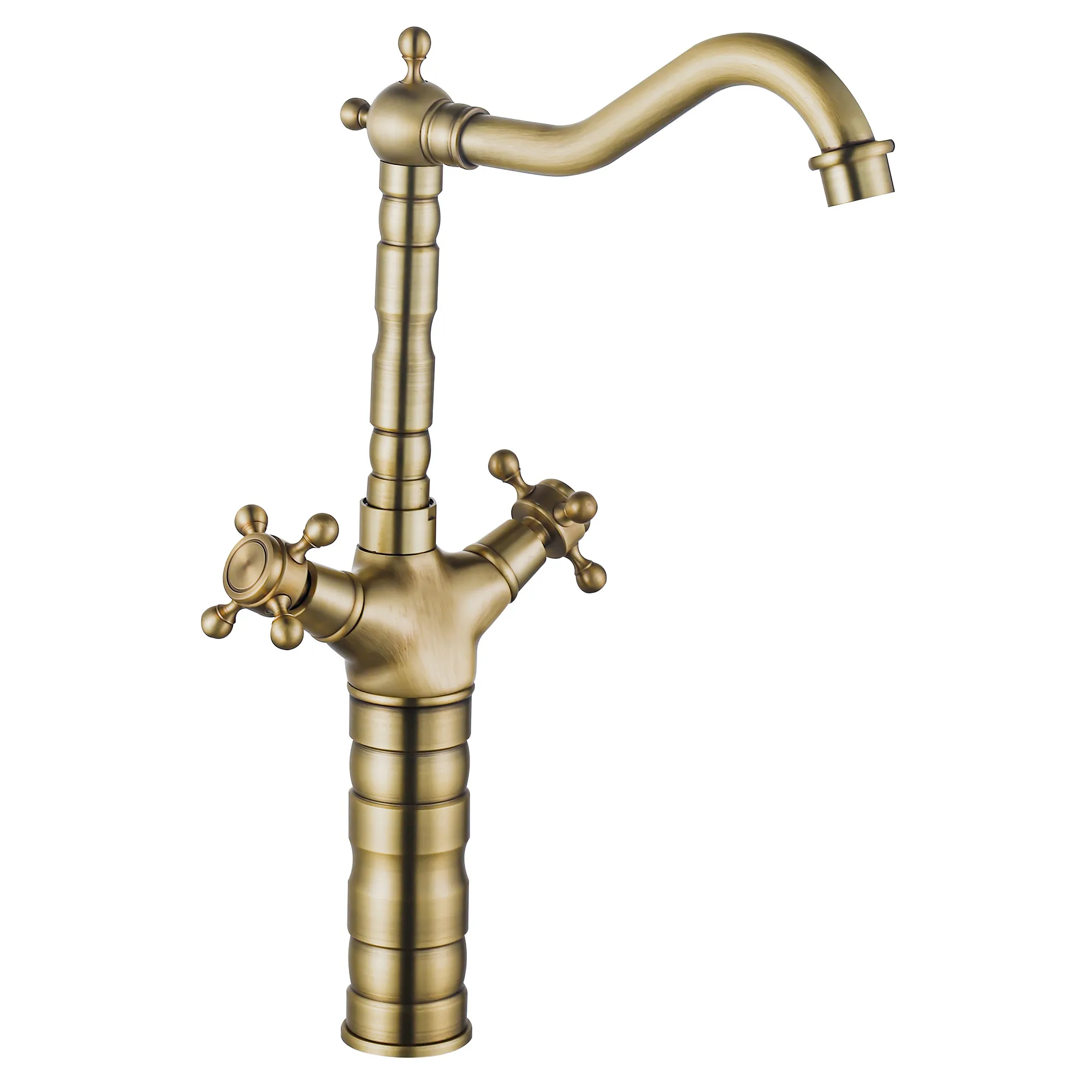 Baterie chiuvetă culoare auriu antic înălțime 40 cm material alamă model Rustico Antique Gold High [1]