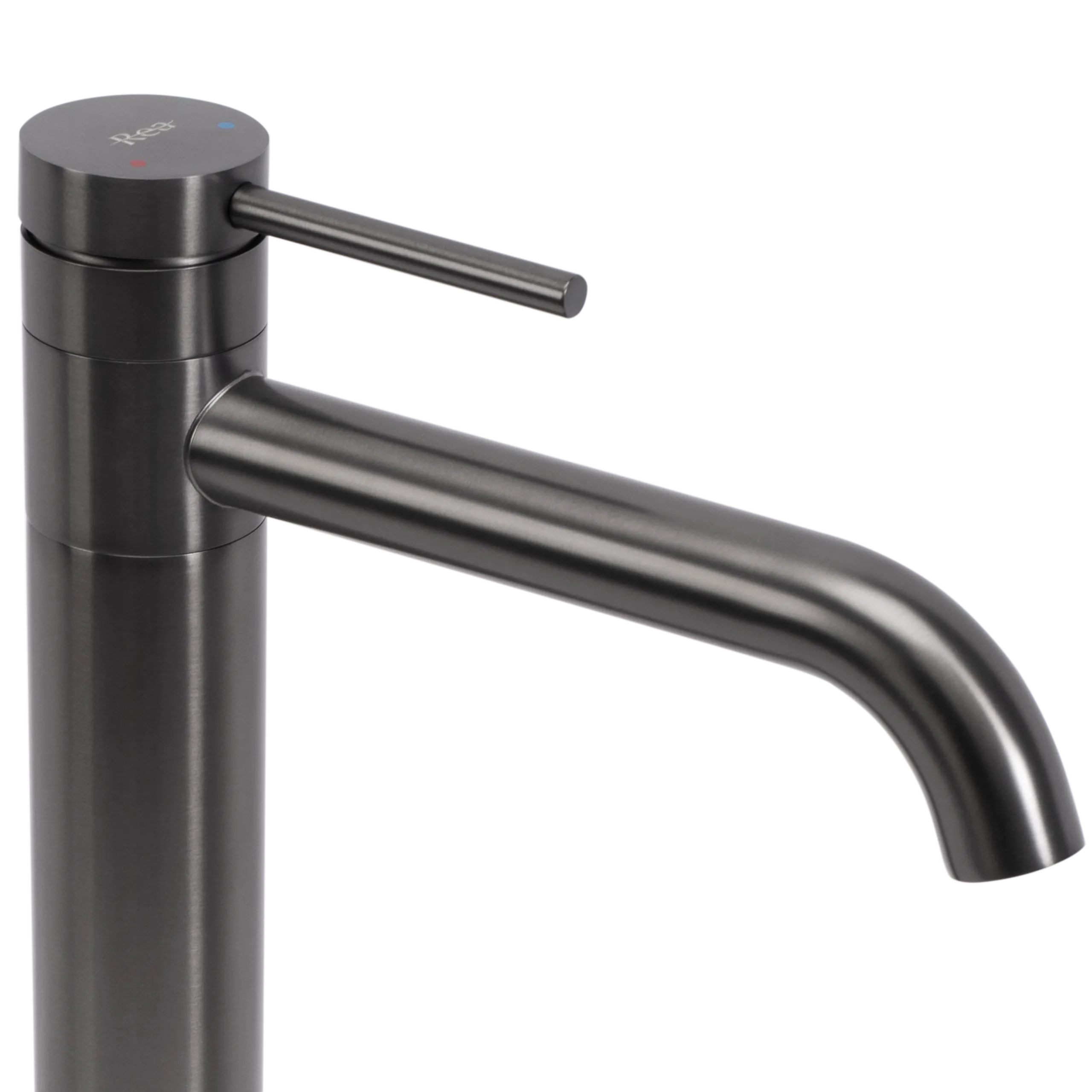 Baterie chiuvetă finisaj titanium înălțime 34 cm material alamă model Lungis Gun Grey Super High [3]