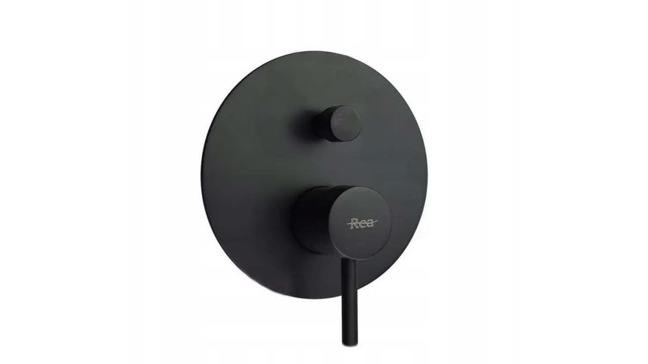 Set de duș încastrat în perete finisaj negru mat înălțime 16 cm model Lungo Black Matt [6]