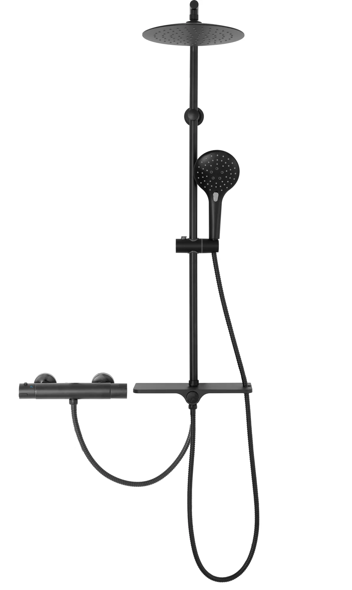 Set de duș culoare neagră înălțime 98 cm material alamă/ABS model Mike Black [2]