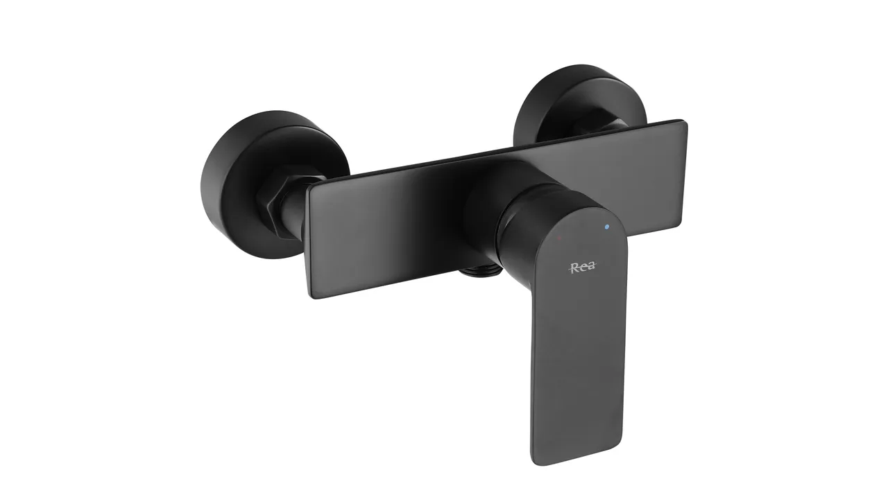 Baterie duș culoare neagră înălțime 12 cm material alamă/ABS model Urban Black [2]
