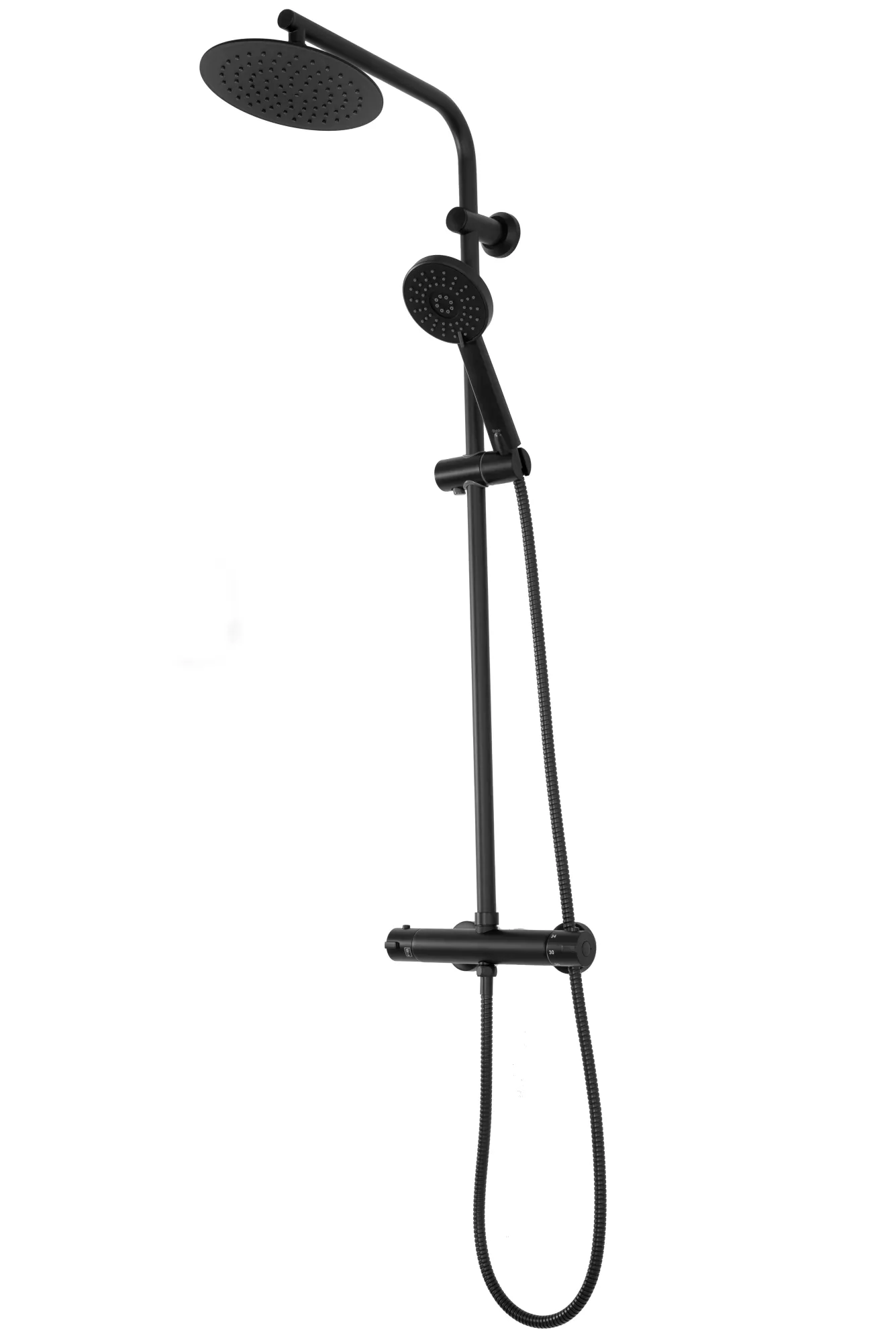 Set de duș culoare negru mat înălțime 100 cm material alamă/ABS model Bliss Black Mat [3]