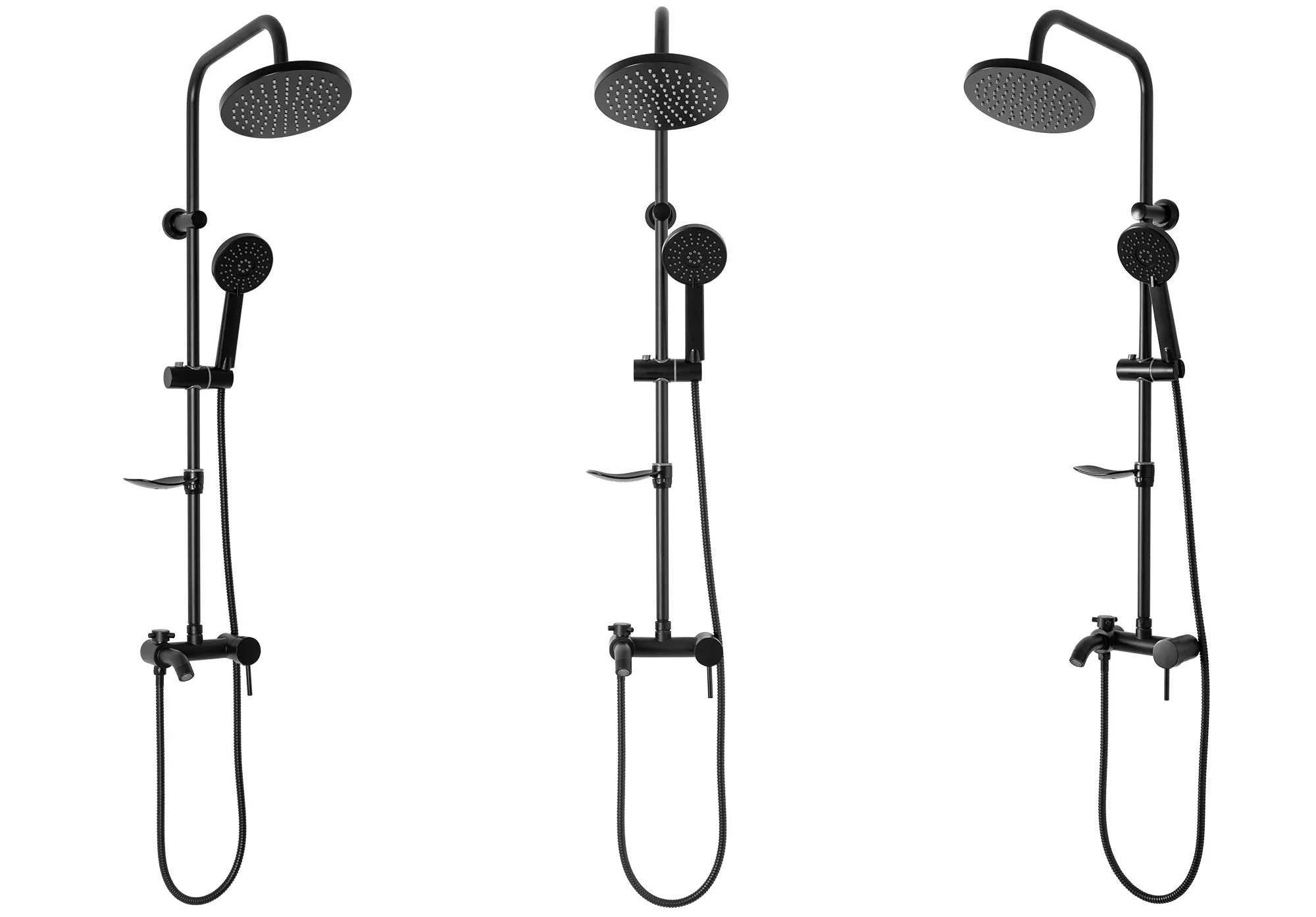 Set de duș culoare neagră înălțime 100 cm material alamă/ABS model Luis Black [3]