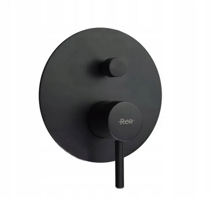Set de duș încastrat în perete finisaj negru mat înălțime 16 cm model Lungo Spout Black Matt [4]