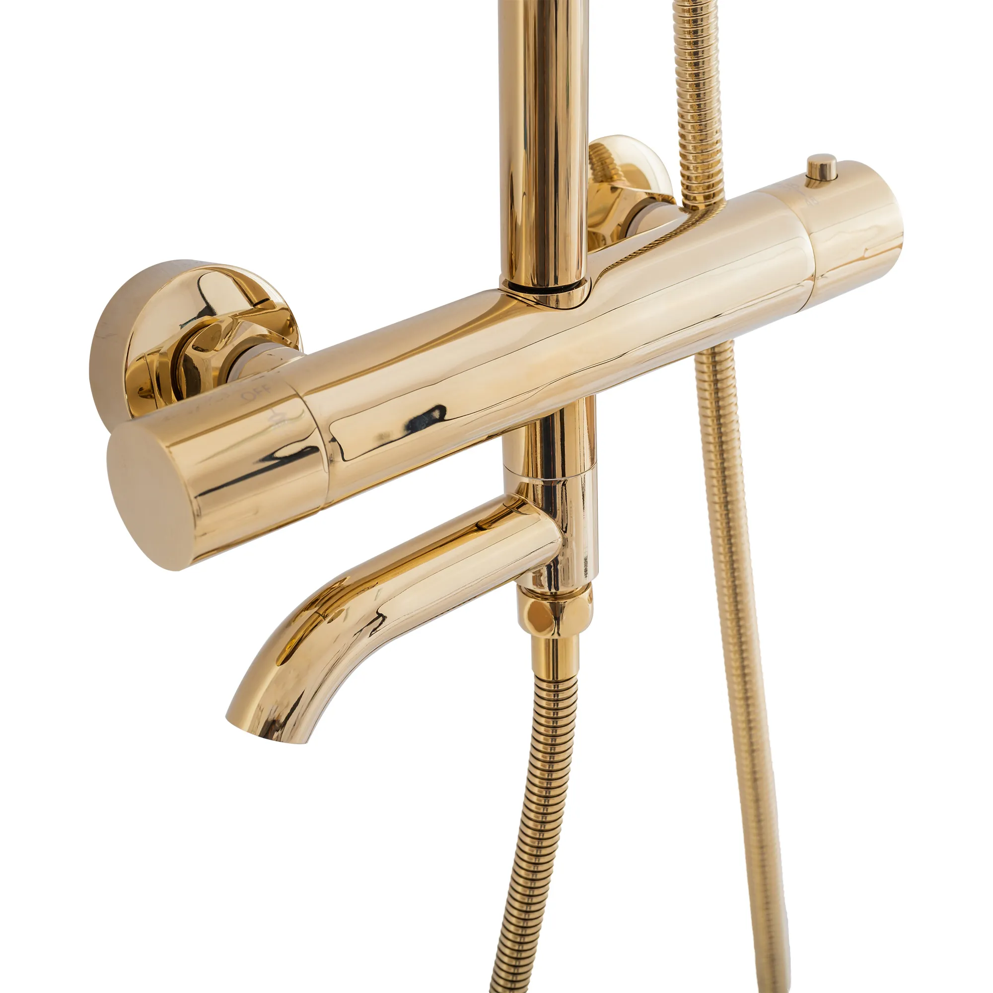 Set de duș cu termostat culoare auriu lucios înălțime 117 cm model Lungo Gold [7]