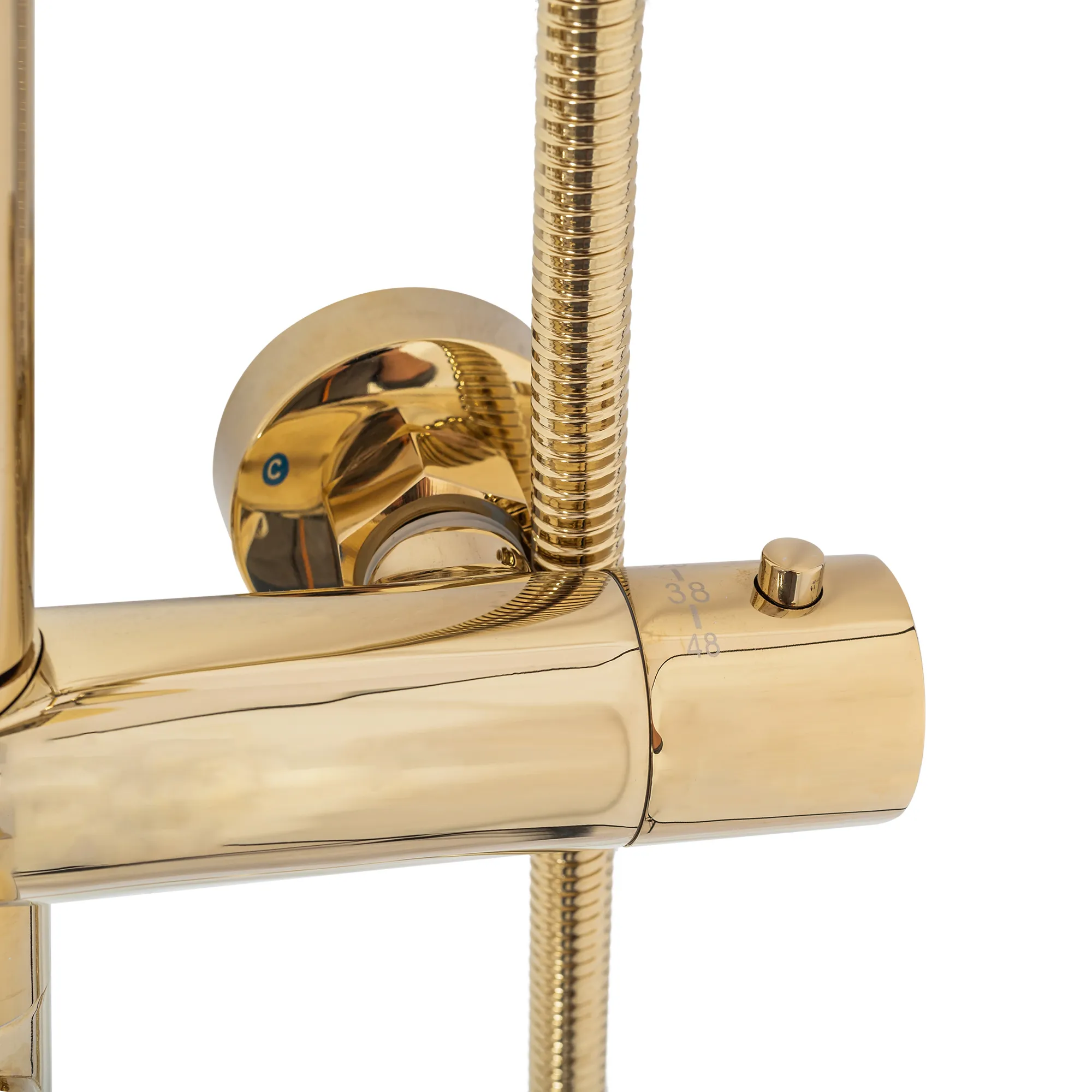 Set de duș cu termostat culoare auriu lucios înălțime 117 cm model Lungo Gold [10]